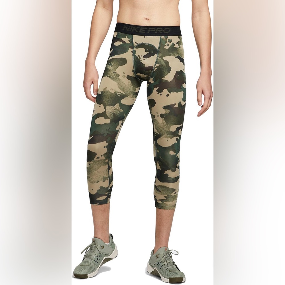 Nike Pro 3/4 Camo Printed Training Compression Leggings